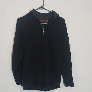 "Make Offer" Tasso Elba Black Zip Up Sweater